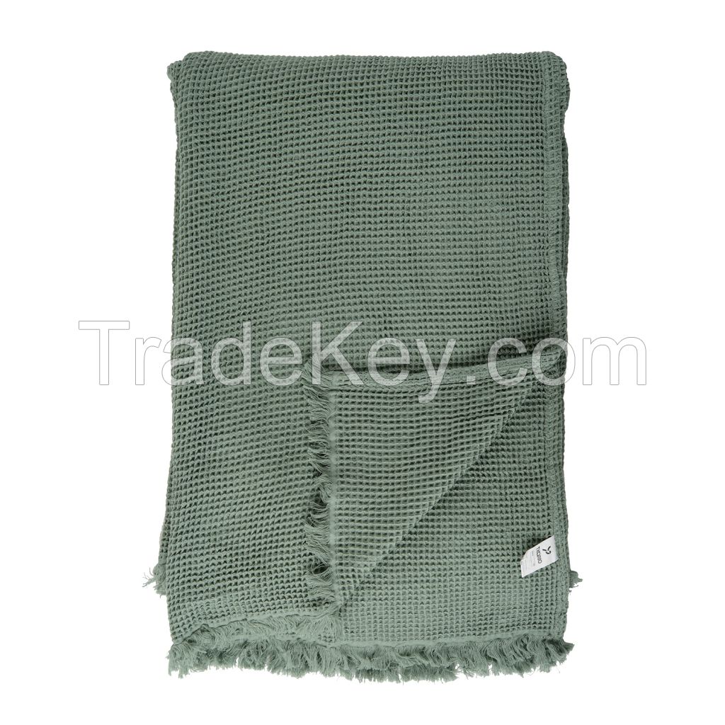 Cotton Waffle Throw, Mint, Collection Essential