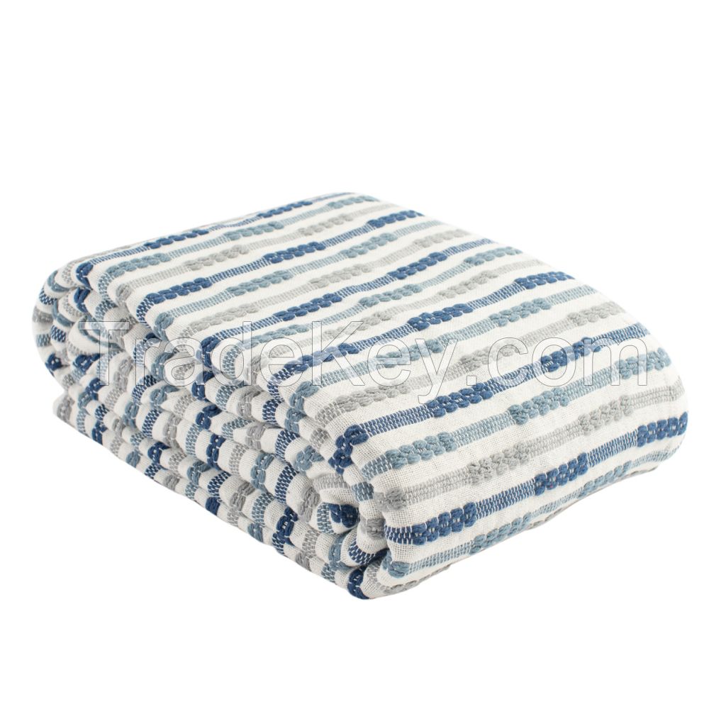 Striped cotton throw, collection Ethnic
