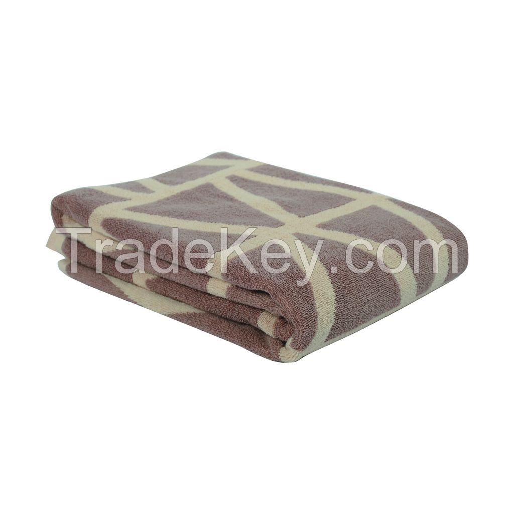 Jacquard bath towel Geometry, beige, collection Wild