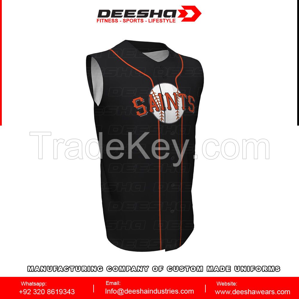 Sublimation baseball sleeveless jerseys