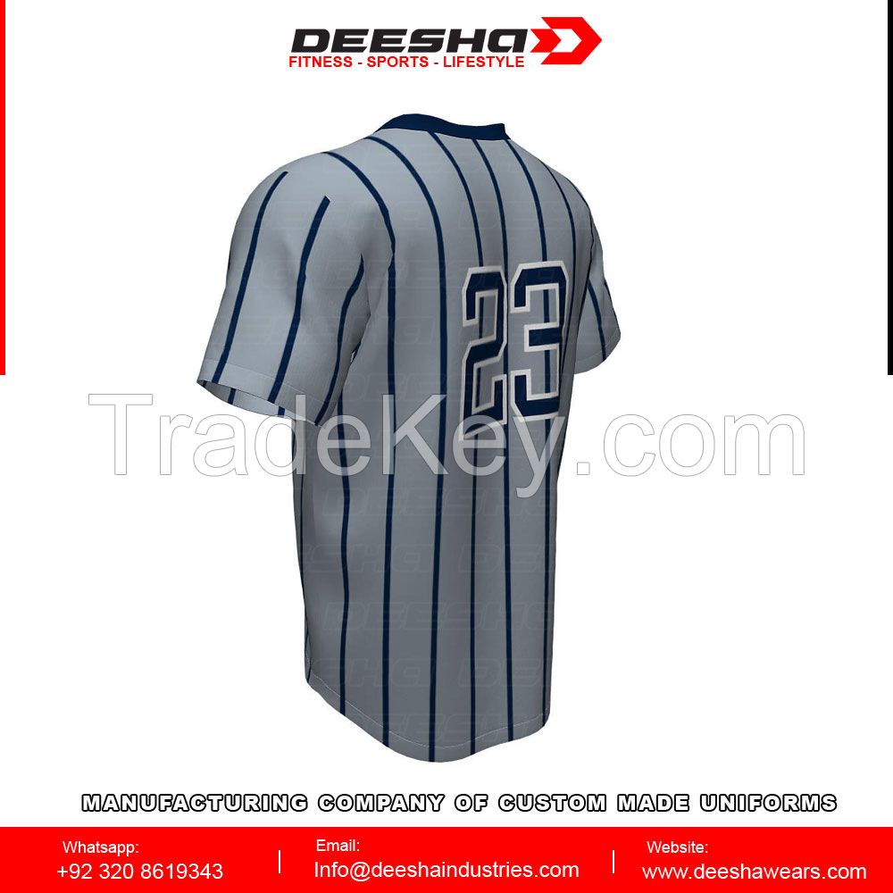Sublimation Baseball 2 Button Short sleeve jersey