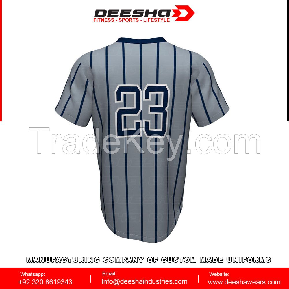 Sublimation Baseball 2 Button Short sleeve jersey