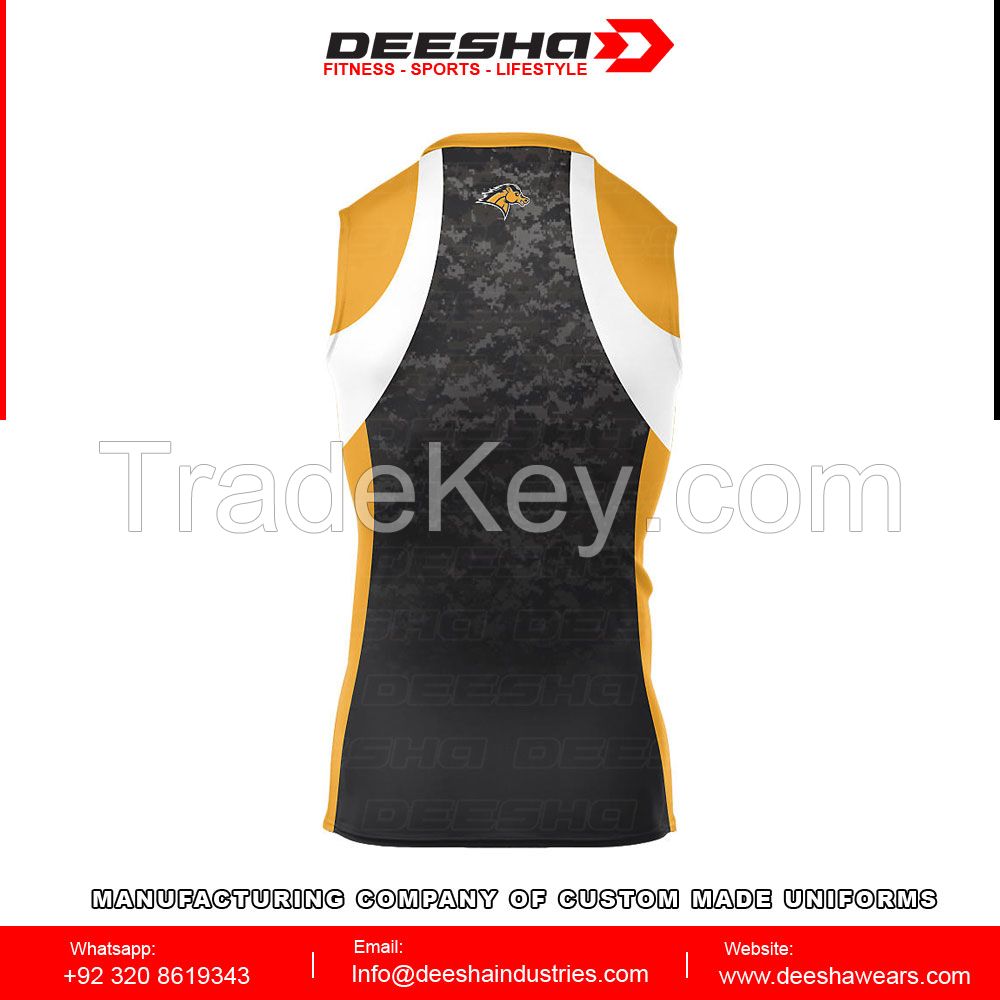 Custom Men's Fitted Sleeveless Tank Sports Wears Track Jerseys Compression