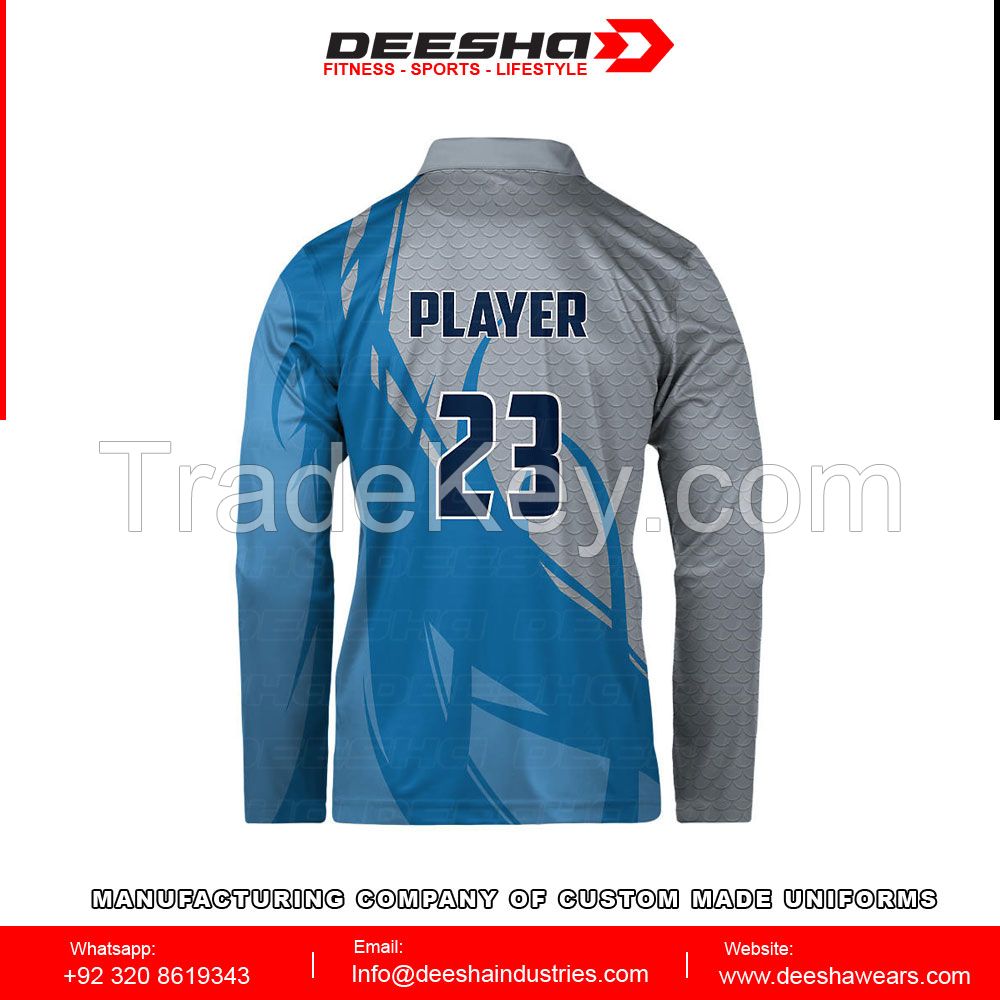 Customizable Long Sleeve  Fishing Polo Jersey Sublimation with heavyweight Quick dry Fishing Jersey For Men