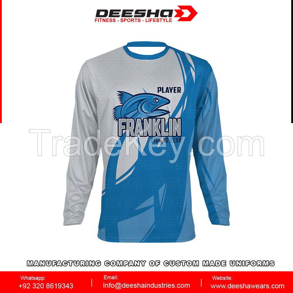 Hight Quality Custom design Quick dry tournament fishing shirt sublimation fishing long sleeve  hunting jersey for men