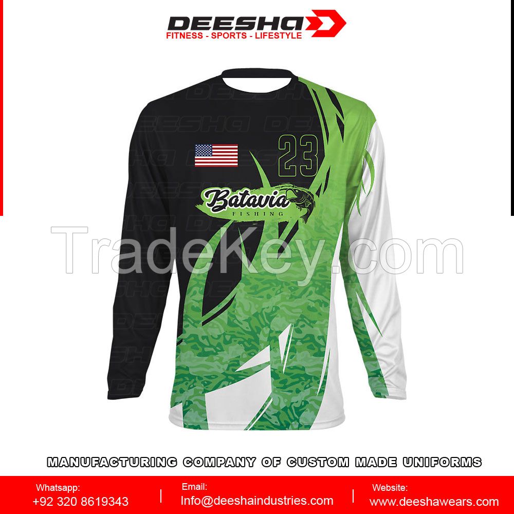 Top Quality Wholesale 100% Polyester Sublimation Fishing Shirt Quick Dry Fishing Jersey