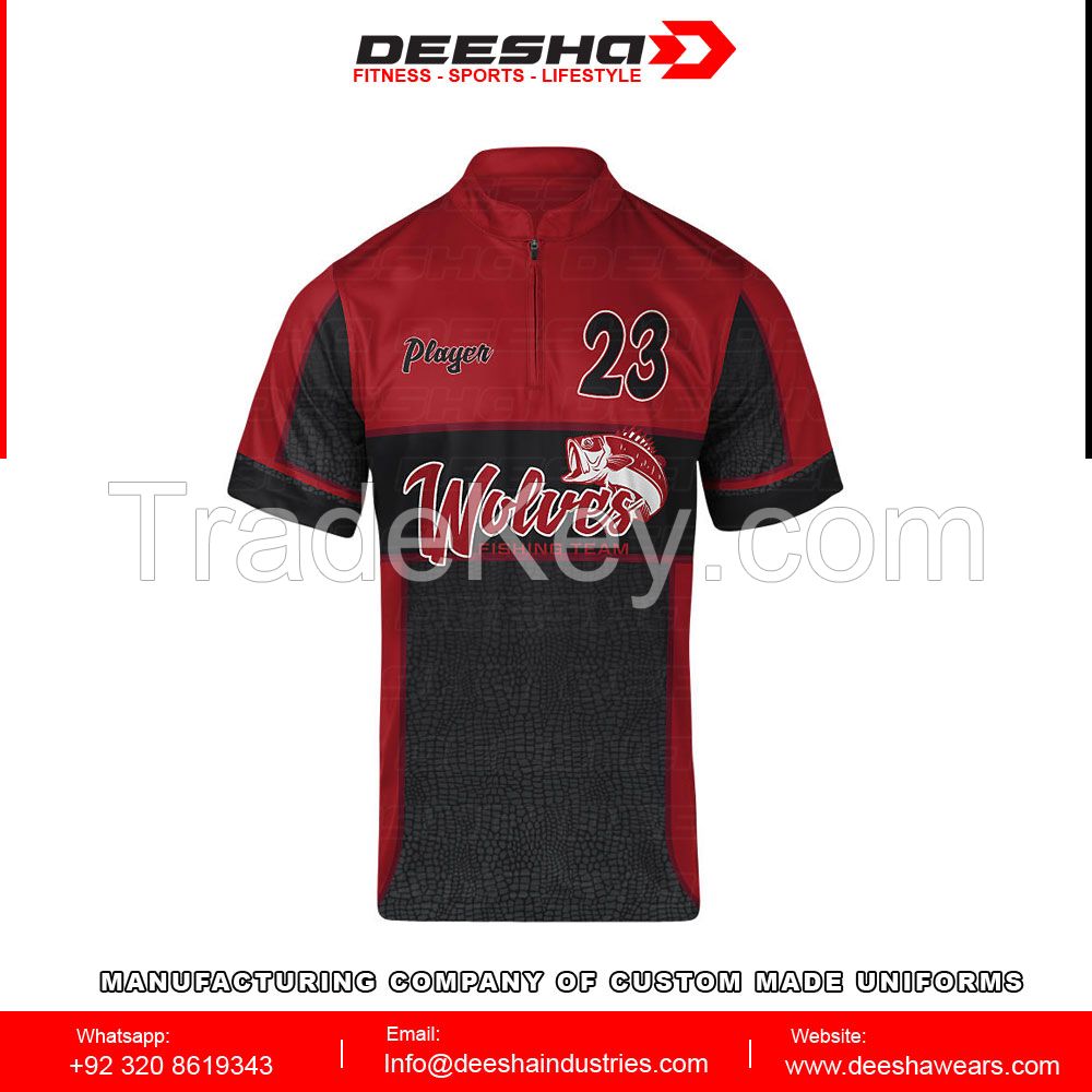 Custom made Unisex Quick Dry Sublimation Tournament fishing Jersey  Fisherman Hunting Fishing jersey For Men By Deesha Industries
