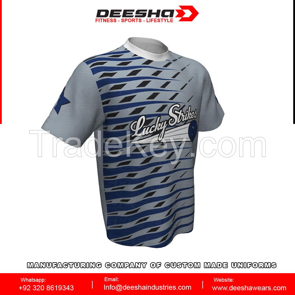 Custom Men's Short Sleeve Bowling Shirt & Crew Neck Bowling Shirts