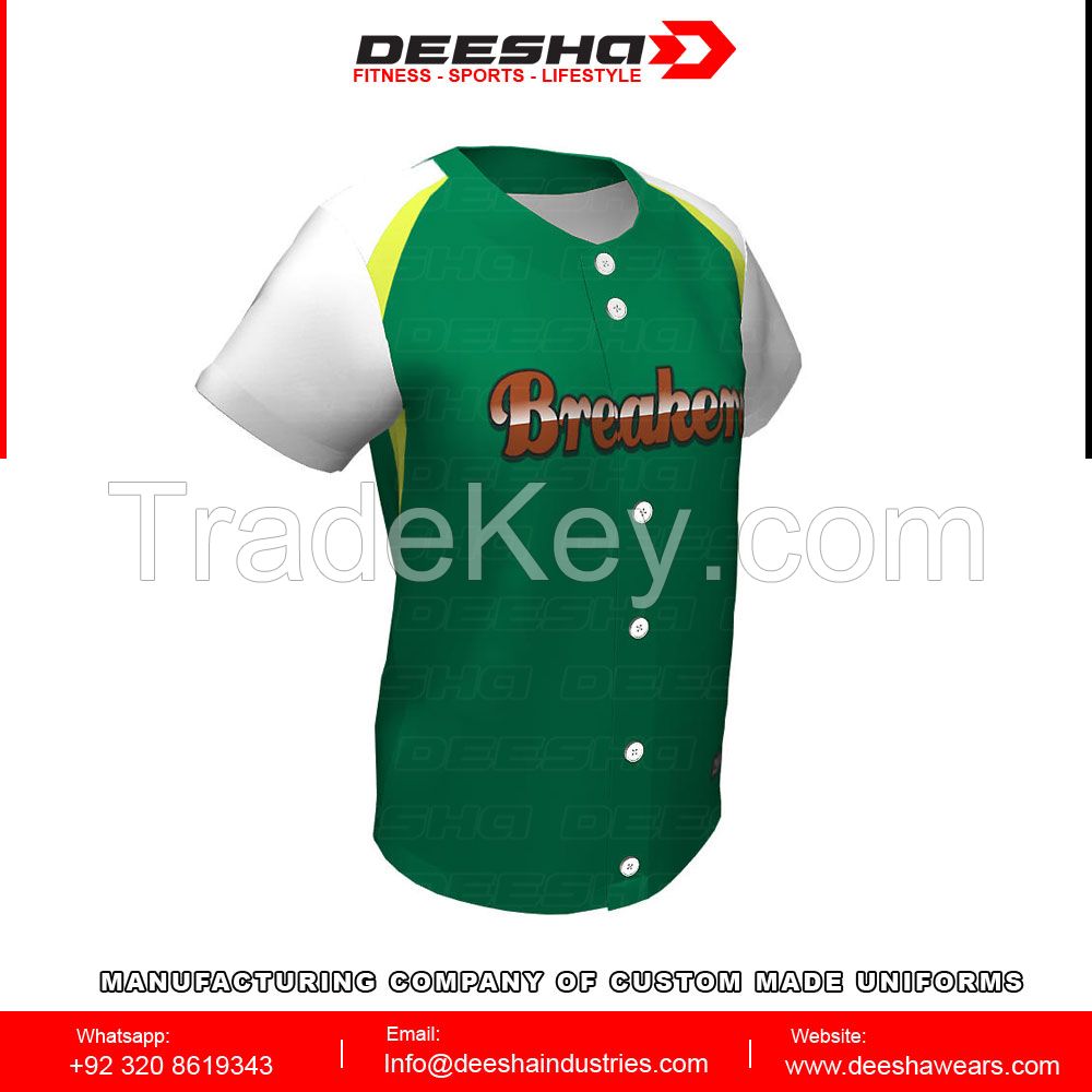 Softball Full Button Jerseys Shoch