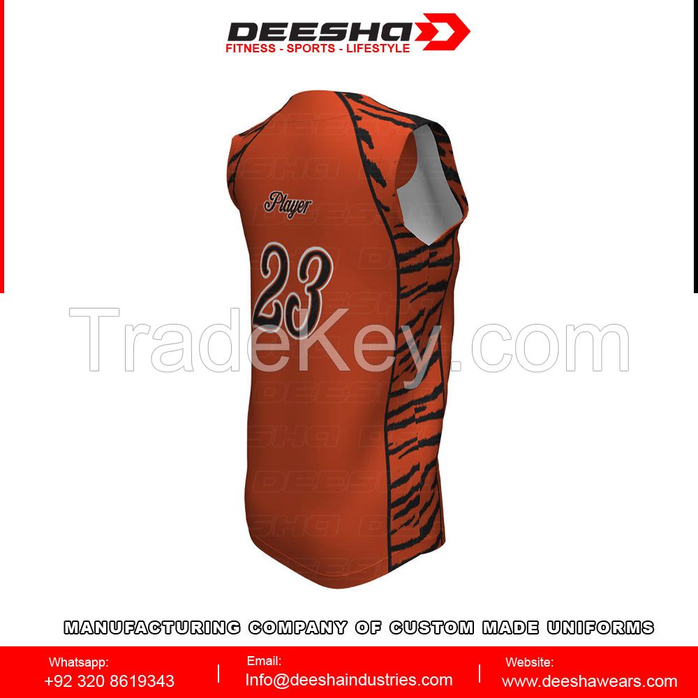 Custom Softball Full Button Sleeveless Jersey