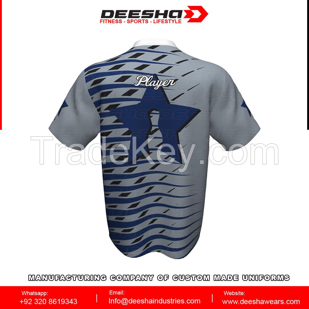 Custom Men's Short Sleeve Bowling Shirt & Crew Neck Bowling Shirts
