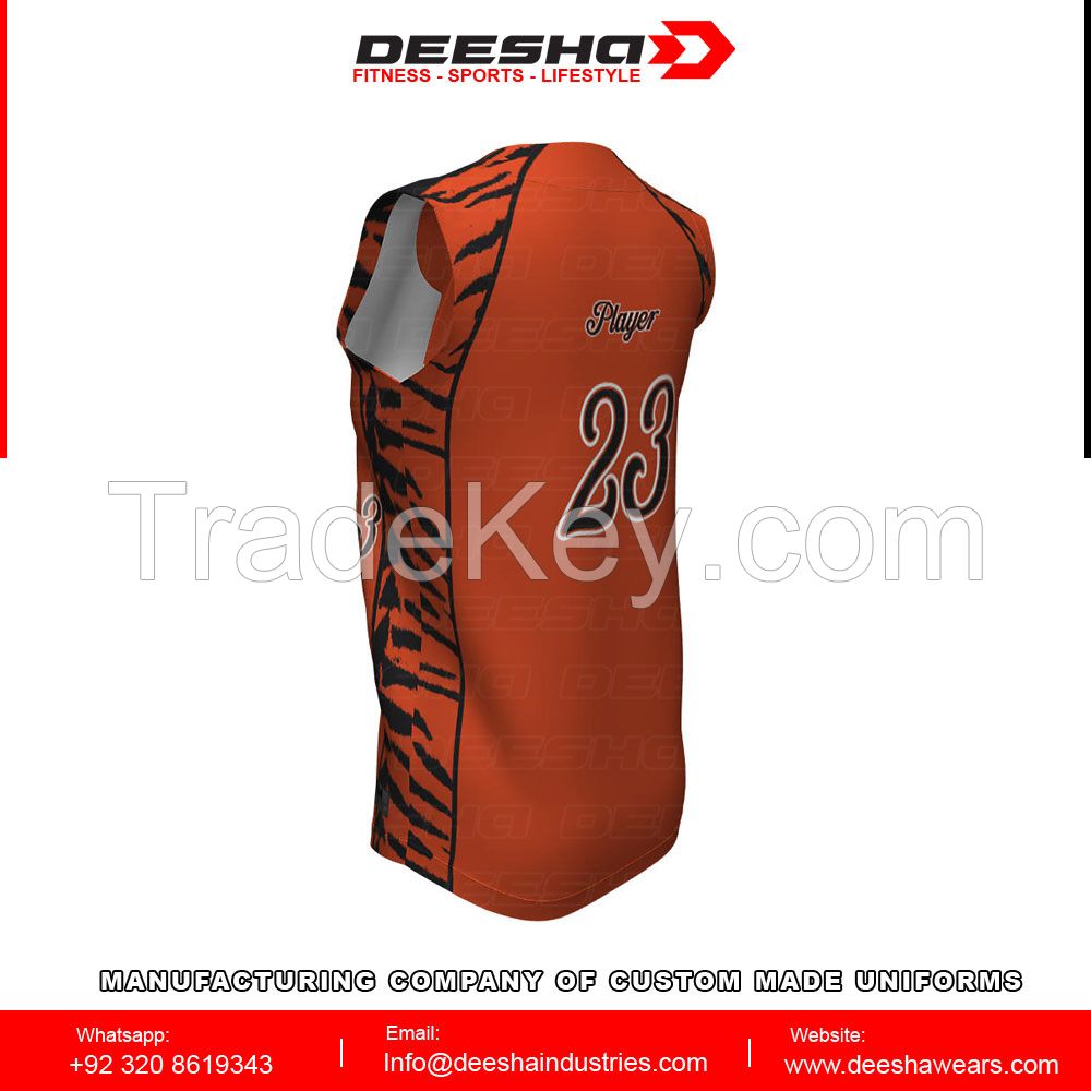 Custom Softball Full Button Sleeveless Jersey