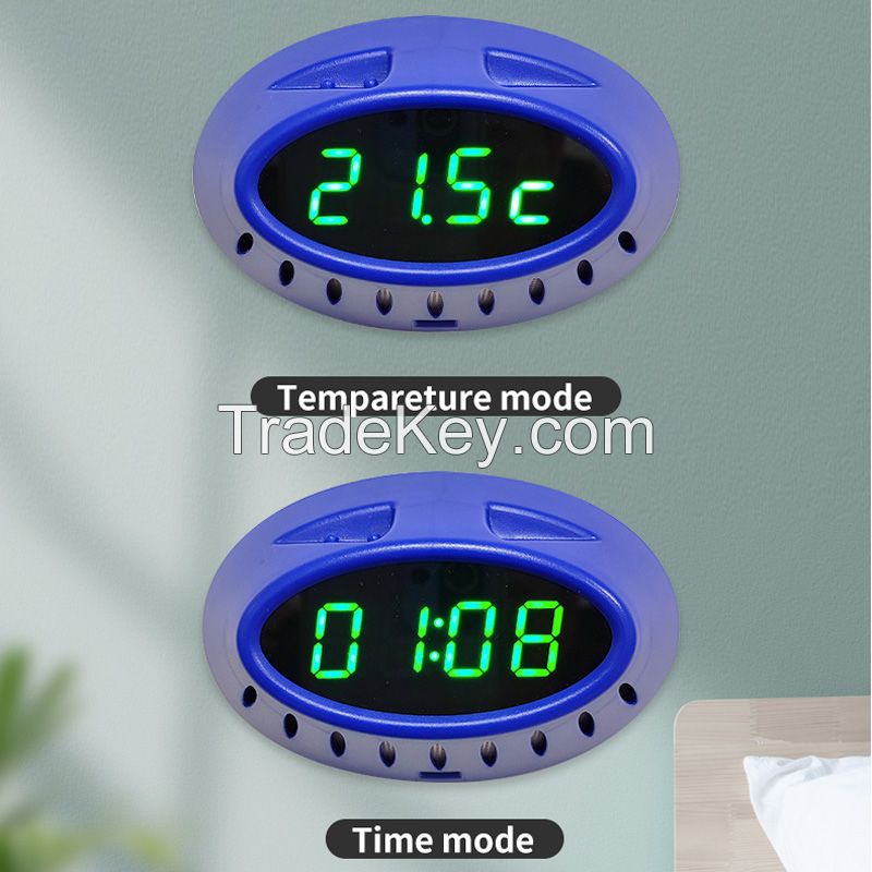 Motion Sensor LED Display Electronic Digital Temperature Meter Wall Clock Thermometer Indoor for Bathroom Reading Living Kitchen