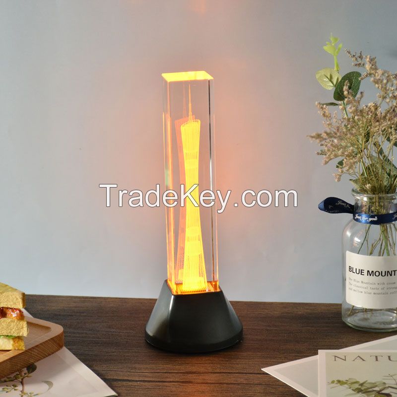 Remote Control Night Light Of Crystal China Tower Table Desk Decoration Lamp Colorful Nightlights For Bedroom Reading Room Birthday Gifts Kids