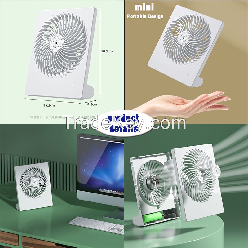 Mini Desk Top Portable Fan With Rechargeable Battery for Camping Home Office School Gifts Table Desk