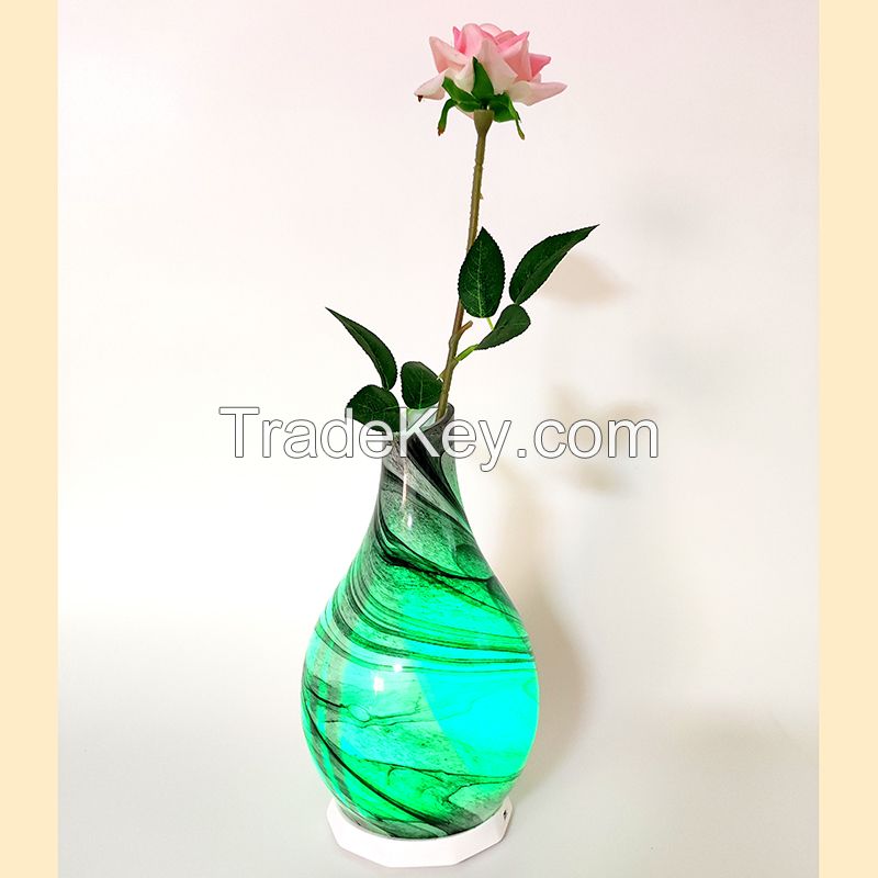 Remote control Multicolor Glass Vase Night Light With Remote Control USB Rechargeable Battery For Room Home Office Gifts