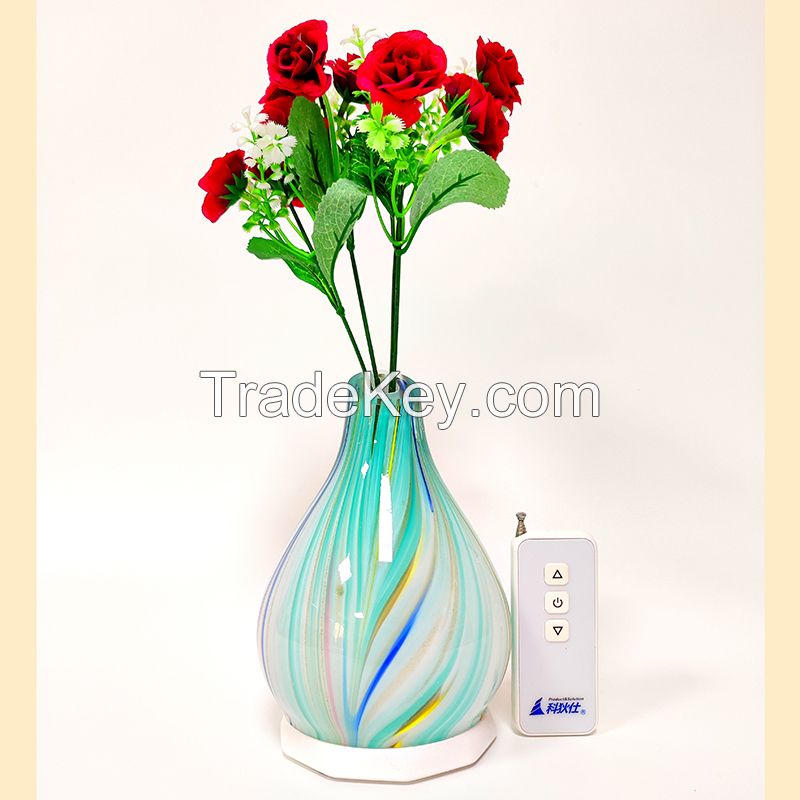 Remote control Glass Vase Night Light Multicolor With USB Rechargeable Battery For Bedroom Reading Living Room Holiday Gift