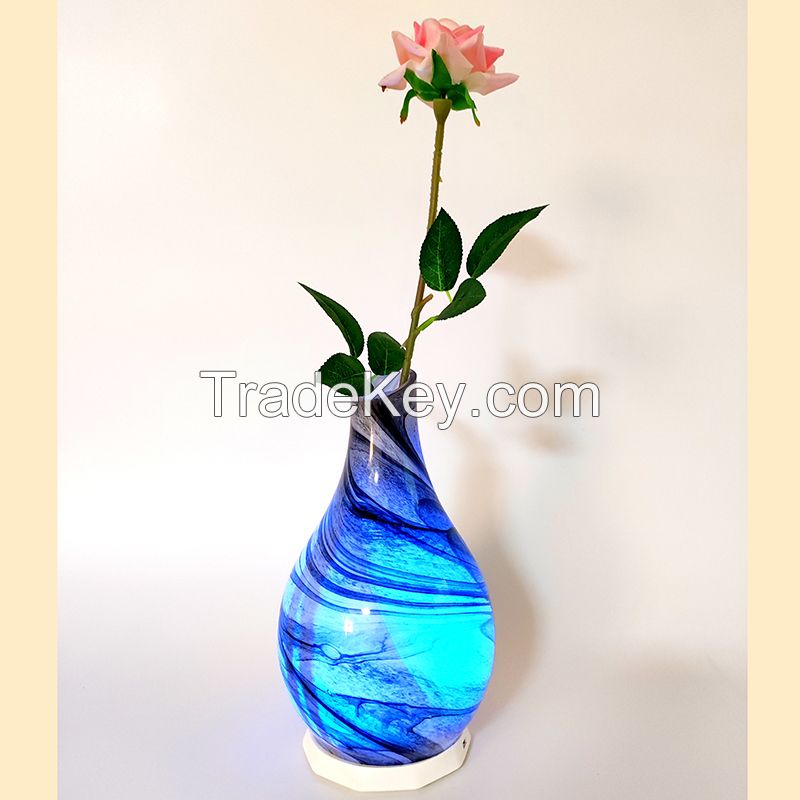Remote control Multicolor Glass Vase Night Light With Remote Control USB Rechargeable Battery For Room Home Office Gifts