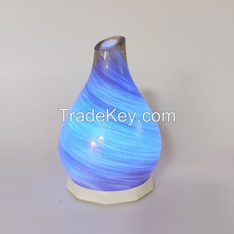 Portable Glass Vase Night Light With Remote Control USB Rechargeable Battery For Room Home Office  Gifts 