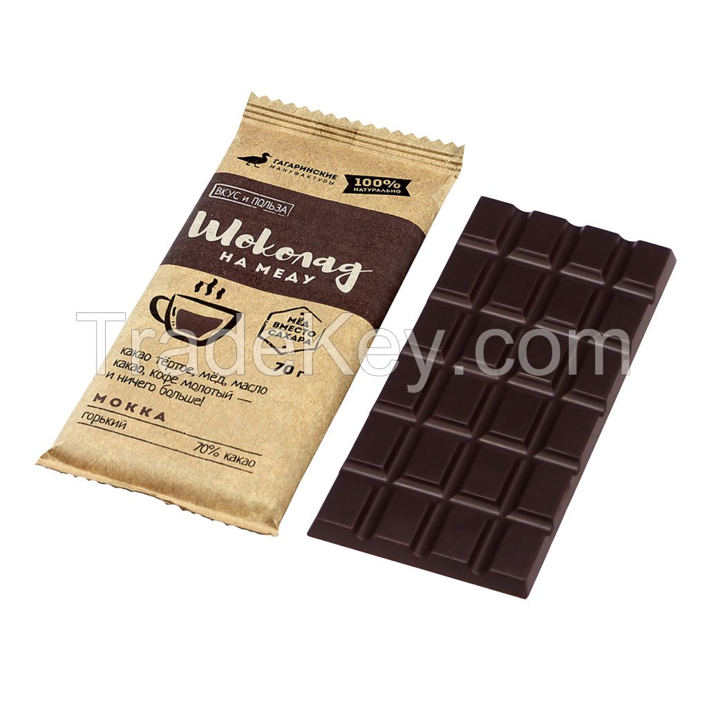 Honey sweetened dark chocolate 70% mocca