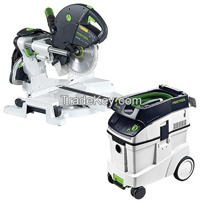 Fully EAGRY SALES Festools KS 120 Dual Compound Sliding Miter Saw w out T-LOC + CT 48 Dust Extractor Package