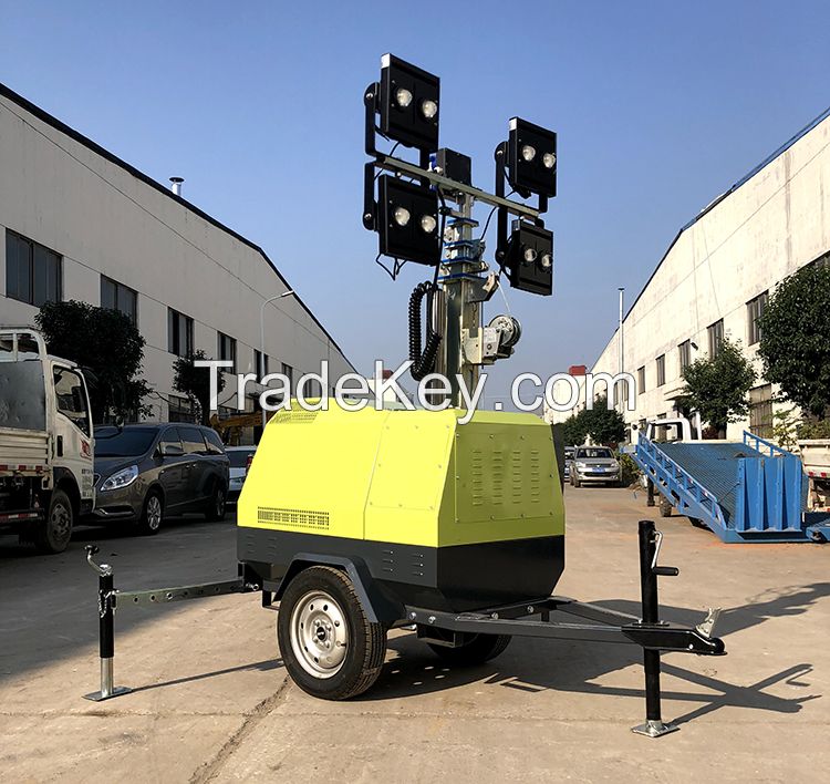 XCMG Official Manufacturer 7m Trailer Mobile Construction Emergency Led Lighting Tower