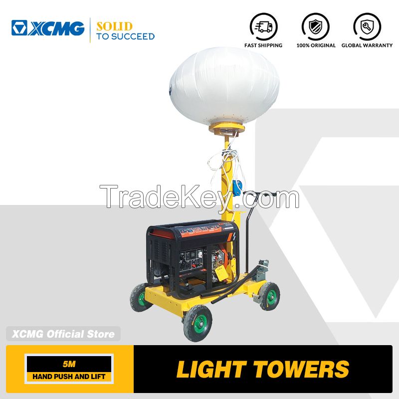 Xcmg Official 5m Mast 2000w Hydraulic Diesel Gasoline Generator Mobile Led Balloon Light Tower Price For Sale