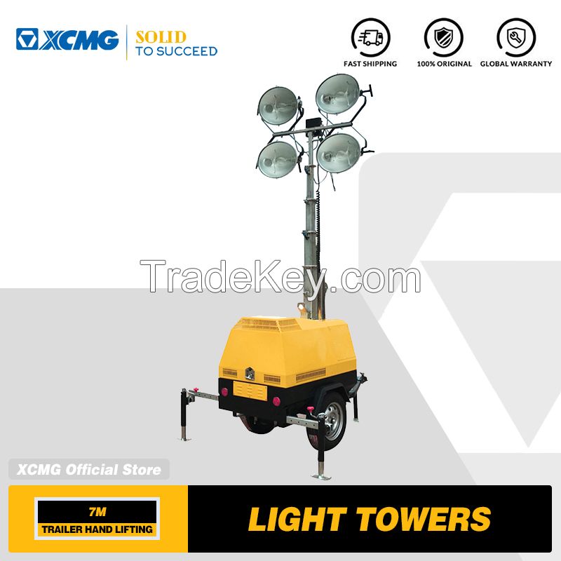 XCMG Official 7m Mobile Trailer Mounted Telescopic Diesel Generator Light Tower for Sale