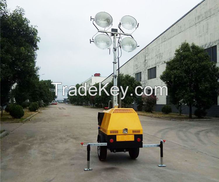 Xcmg Official 7m Mobile Trailer Mounted Telescopic Diesel Generator Light Tower For Sale