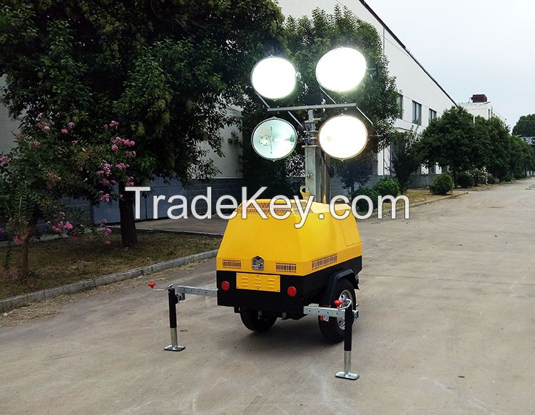 XCMG Official 7m Mobile Trailer Mounted Telescopic Diesel Generator Light Tower for Sale