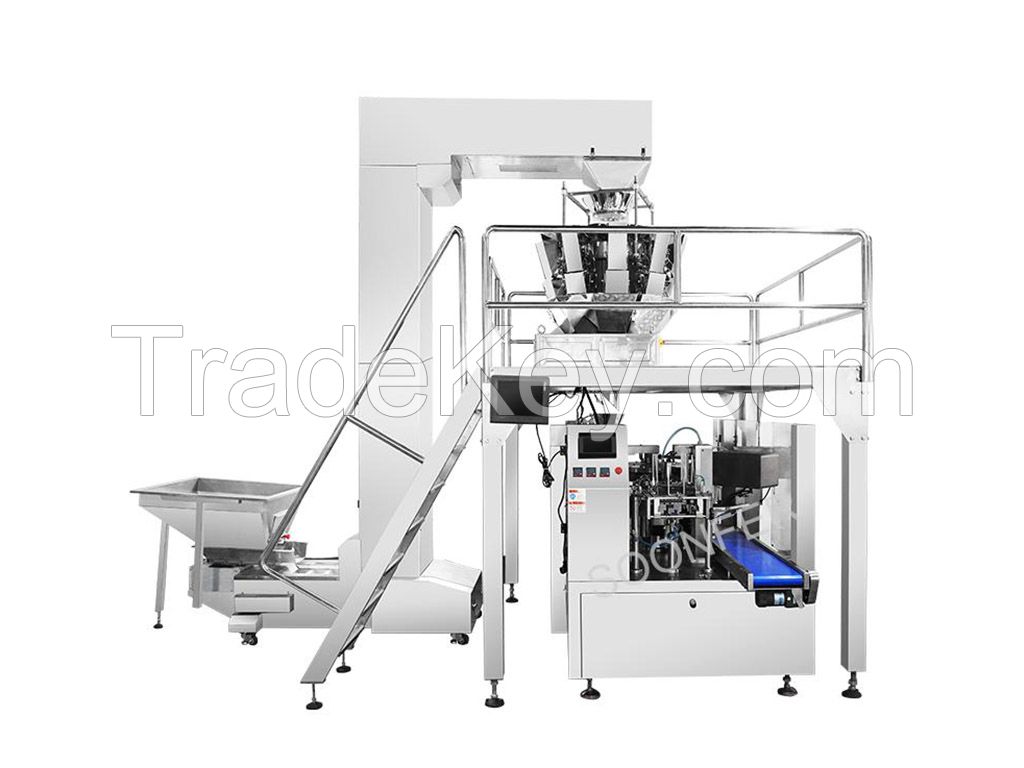 Fully Automatic Stand Zipper Doypack Pouch Bean Dry Fruit Peanut Cashew Nuts Packing Machine