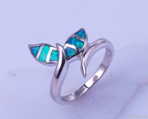 silver ring with opal-WSRAB12292