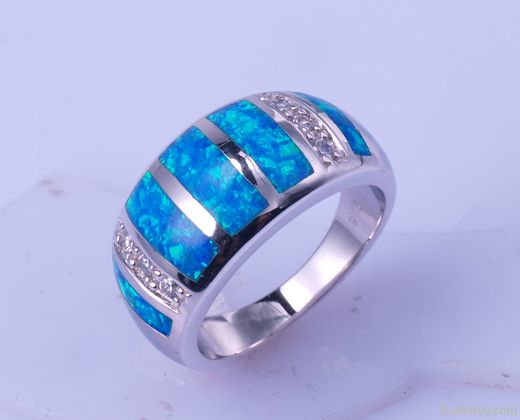silver ring with opal-WSRAB12292