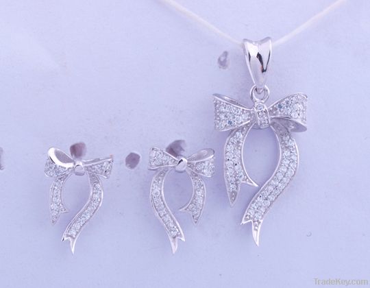 2011 new fashion 925 sterling silver cz jewelry set