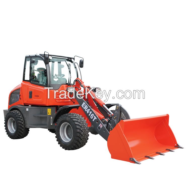 Everun Er416t 1.6 Ton EPA CE Engine Farm Small Front Construction Equipment Machinery Micro Mini Wheel Loader with Hydraulic Pump for Sale