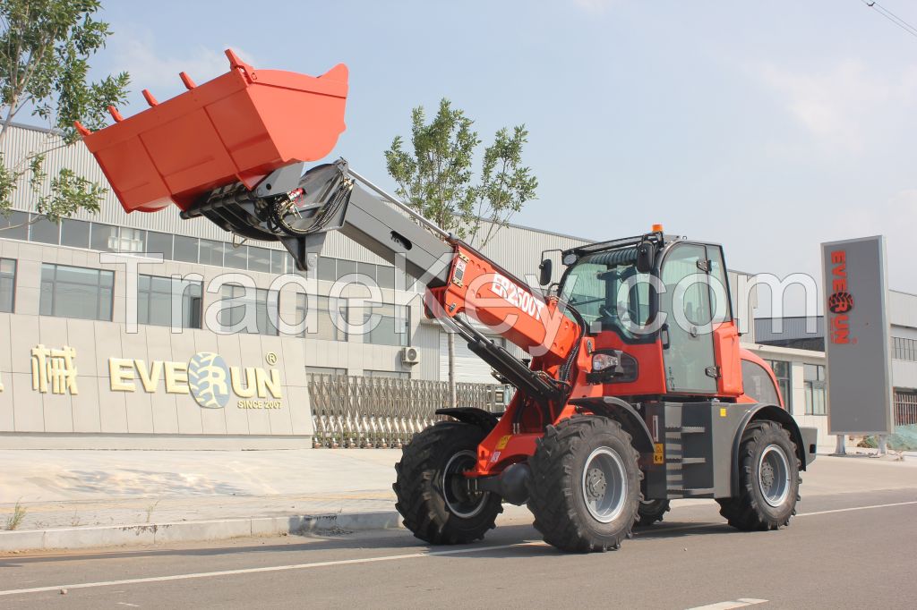 Everun CE ER2500T 2.5ton mini front end agriculture epa compact articulated multifunction small telescopic wheel loader