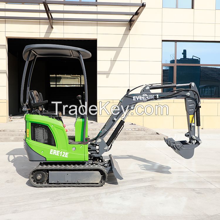 EVERUN ERE12E 1100kg CE EPA hydraulic grapple earth moving household compact crawler farm small mini electric battery excavator