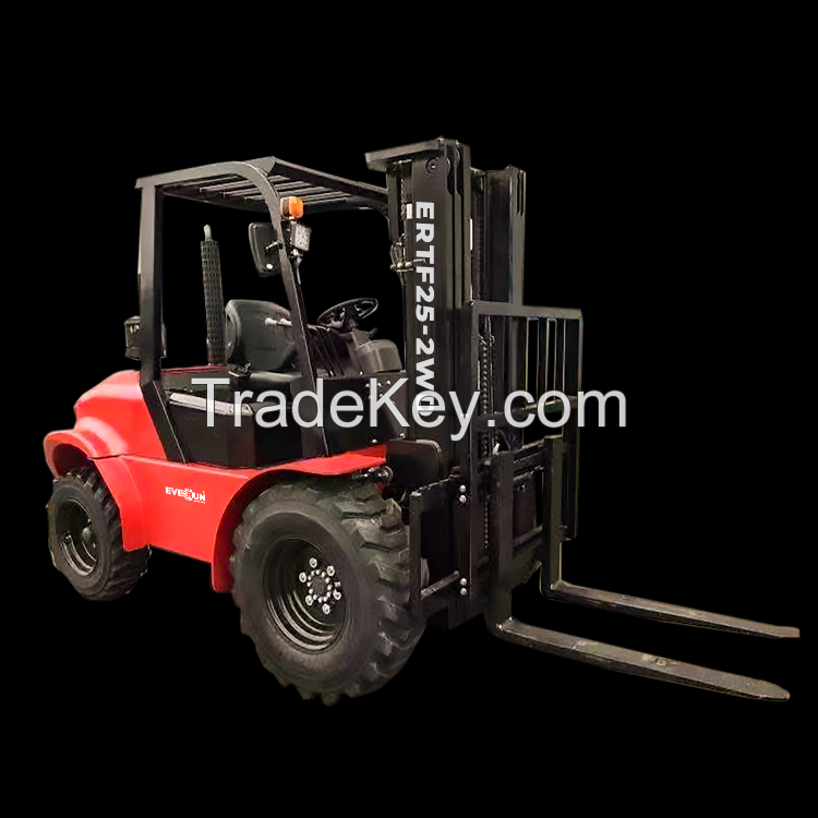 Everun Ertf25 2WD 2.5t Articulated terrain Forklift Mini Telescopic Forklift Small Diesel Forklift with CE EPA