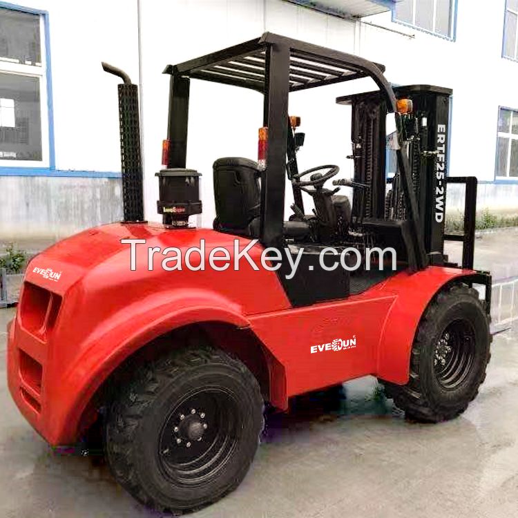 Everun Ertf25 2wd 2.5t Articulated Terrain Forklift Mini Telescopic Forklift Small Diesel Forklift With Ce Epa