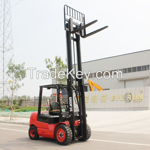 Everun Erdf35 Epa/ce 3.5t Warehouse Bucket Smart New Sale Portable Small Telescopic All Terrain Mini Diesel Forklift For Sale