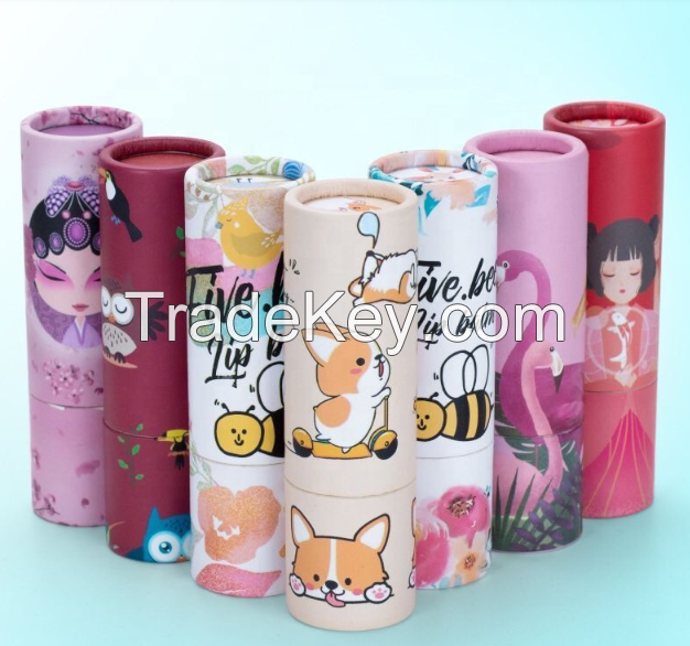 Eco Friendly Cylinder Deodorant Paper Lip Balm Lipstick Tube With Private Label