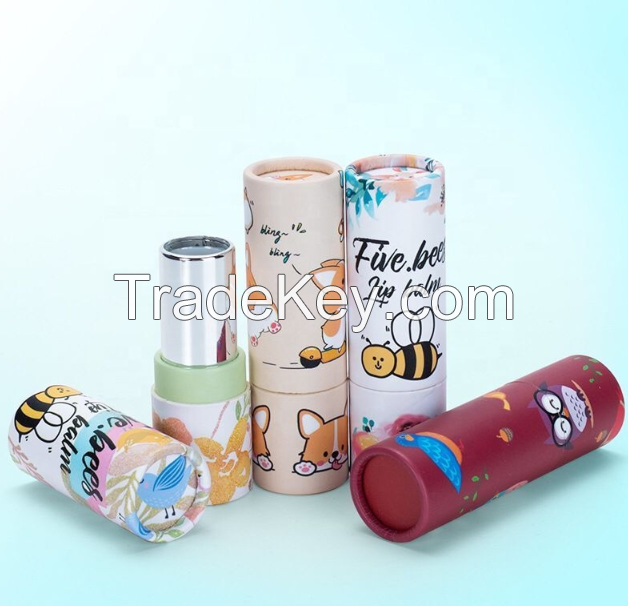 Eco Friendly Cylinder Deodorant Paper Lip Balm Lipstick Tube With Private Label