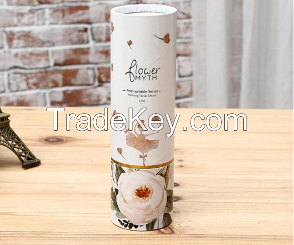 Exquisite food grade cosmetic bottle paper tube packaging, customized design paper tube