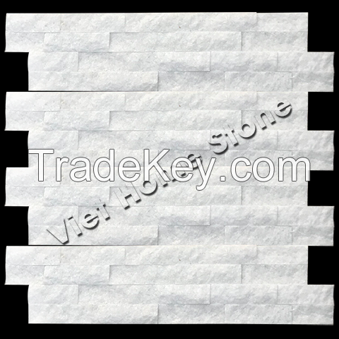 Arctic White Ledger Stone Split Face