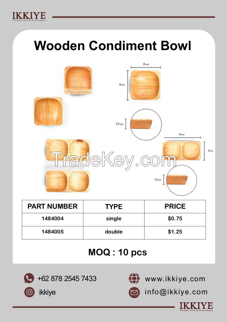 Wooden Condiment Bowl