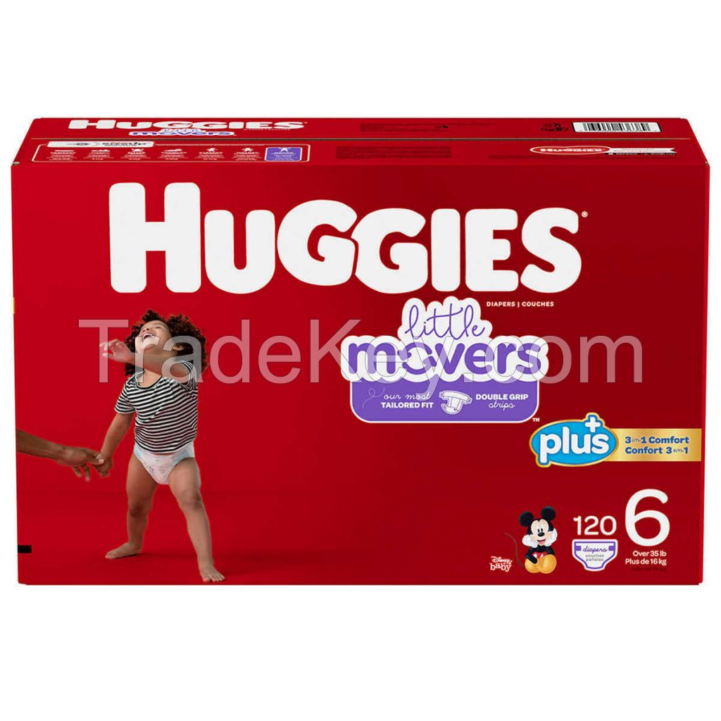 Huggies Little Movers Baby Diapers, Size 6 35lbs and up, 116 Count CWS