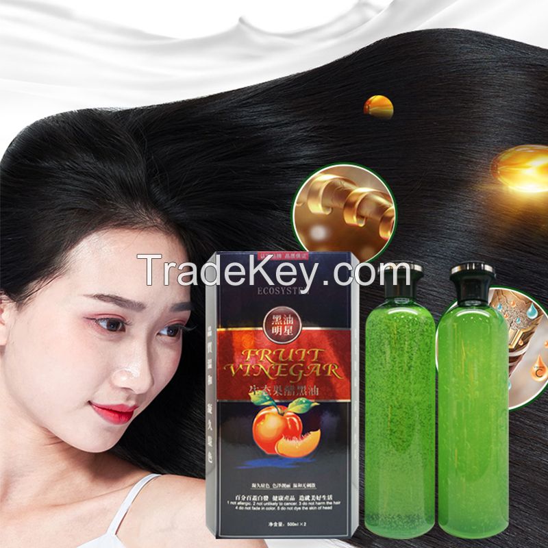 Factory price Guangzhou Fruit Vinegar Black Hair Color Dye Gel 250ml*2