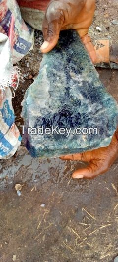 Natural green and blue fluorite lumps