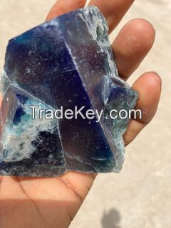 Natural green and blue fluorite lumps