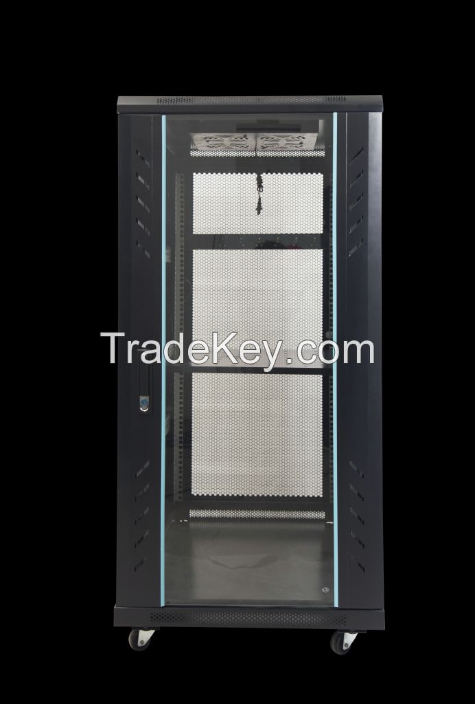 Door Server Rack Tempered Glass Customized 600*1000*1200mm 19 Inch